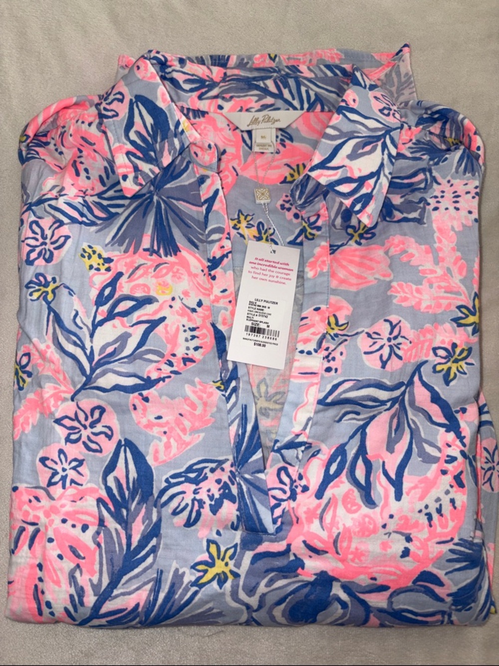NWT Lilly Pulitzer Kique Long Sleeve CoverUp in Multi Elephant Splash - Picture 10 of 14